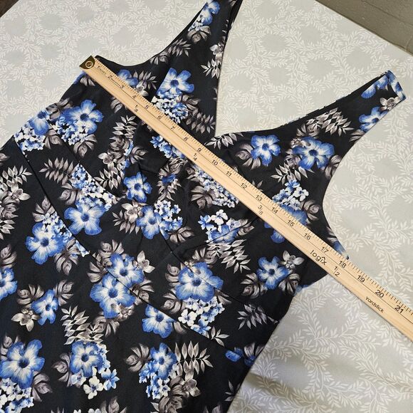 Torrid Dress Size 12 (L) Black Blue Gray Floral Sleeveless V-Neck Lined - Picture 8 of 12